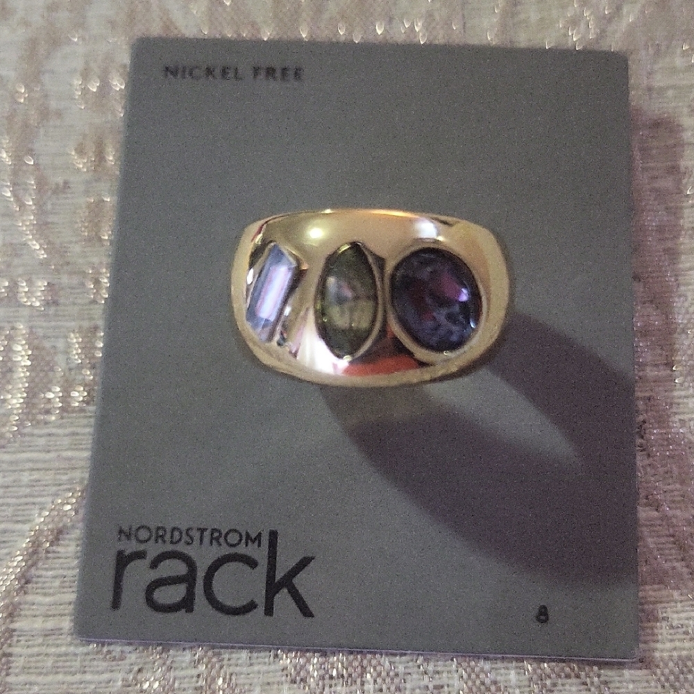 Nordstrom Gold Ring with Multicolored Stones - Picture 2 of 6